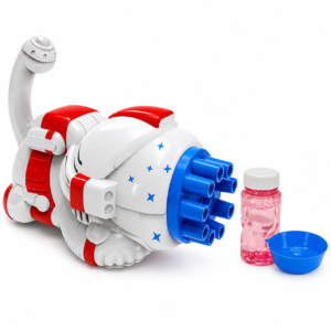Lança-Bolhas Astronauta Well Kids branco, vermelho e azul